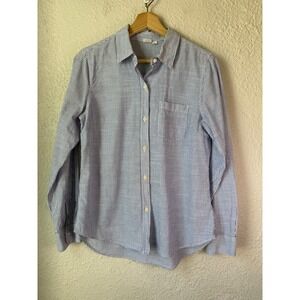 Gap Womens XS Blue White Striped Button Down‎ Shirt Cotton Long Sleeve Collared